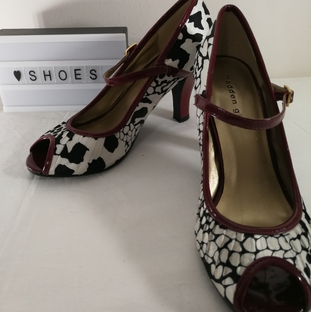 Madden Girl AnimalPrint OpenToe MaryJane heels